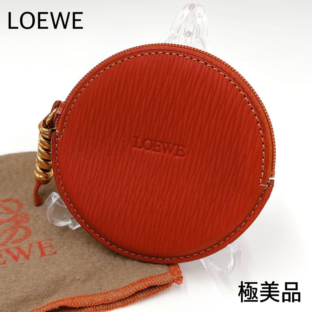 極美品 ＊ LOEWE ロエベ ベラスケス 丸型 コインケース レッド