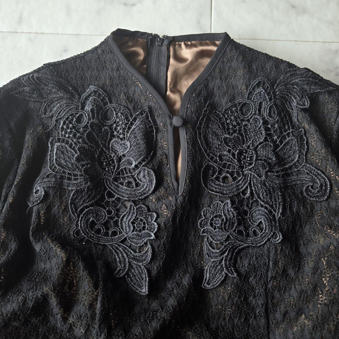 美品✨カラルス　3L　パーティードレス　黒　レース　ブラック　オケージョン セール】［Callarus］【結婚式・お呼ばれ・パーティー