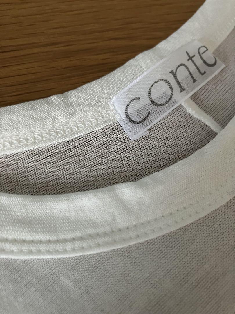 conte コンテ コットン シアー クルーネックカットソー conte コンテ コットン シアー クルーネックカットソー