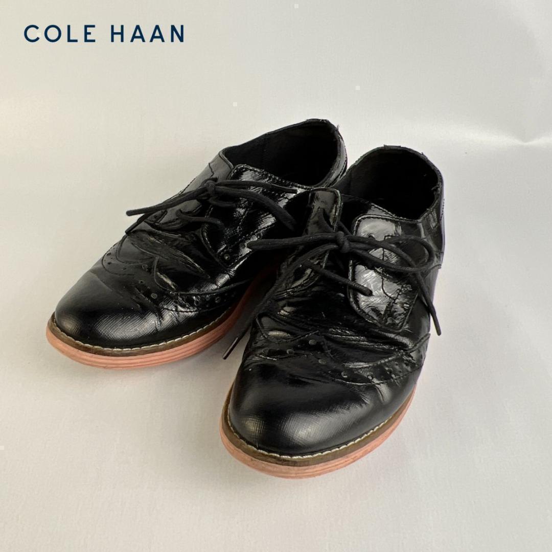 公式オンライン コール ハーン レースアップシューズ エナメル 黒