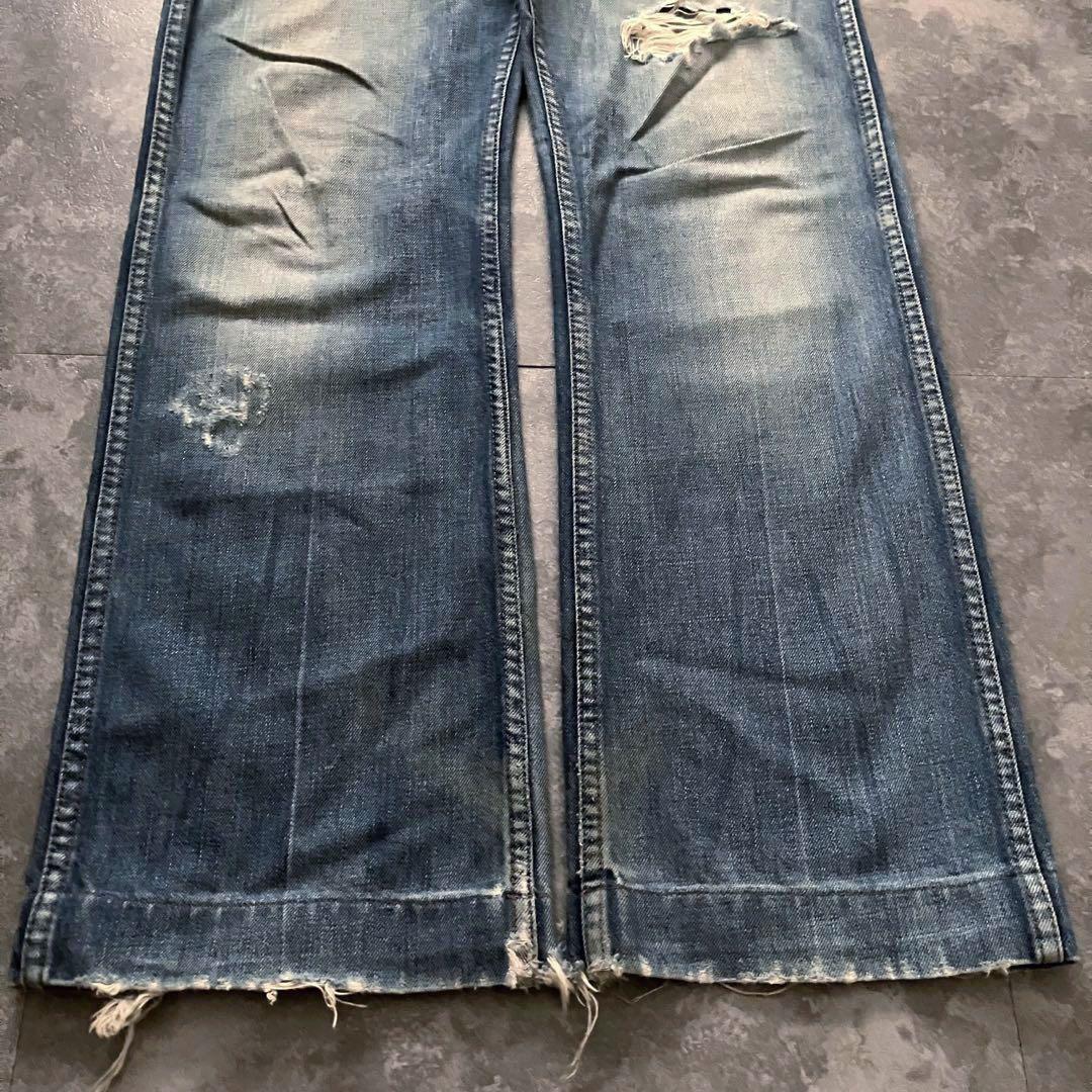 パンツ 00s diesel bush damage flared denim Y2K