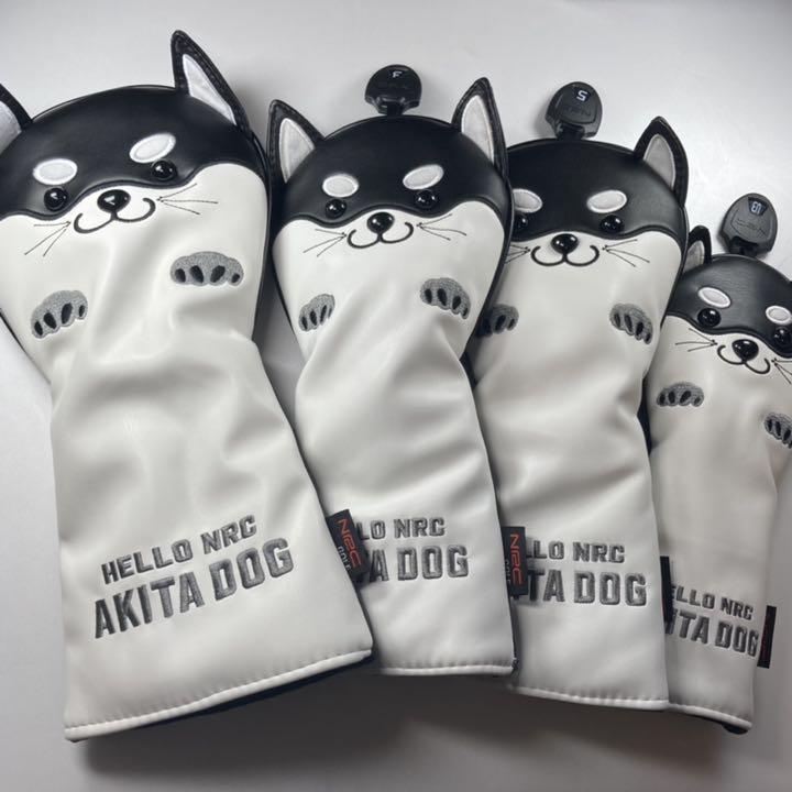 ヘッドカバー4個セット秋田犬ブラックDR1(460cc対応) FW2 UT1