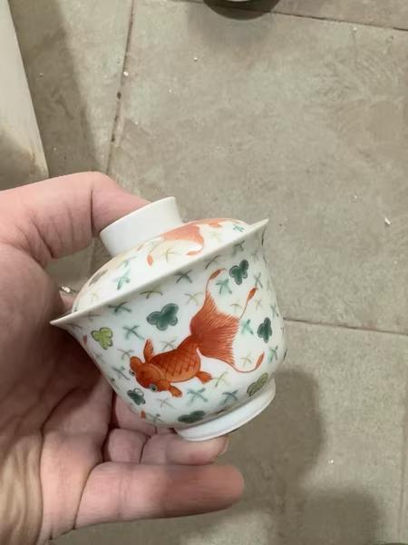 金魚模様 蓋付き茶器