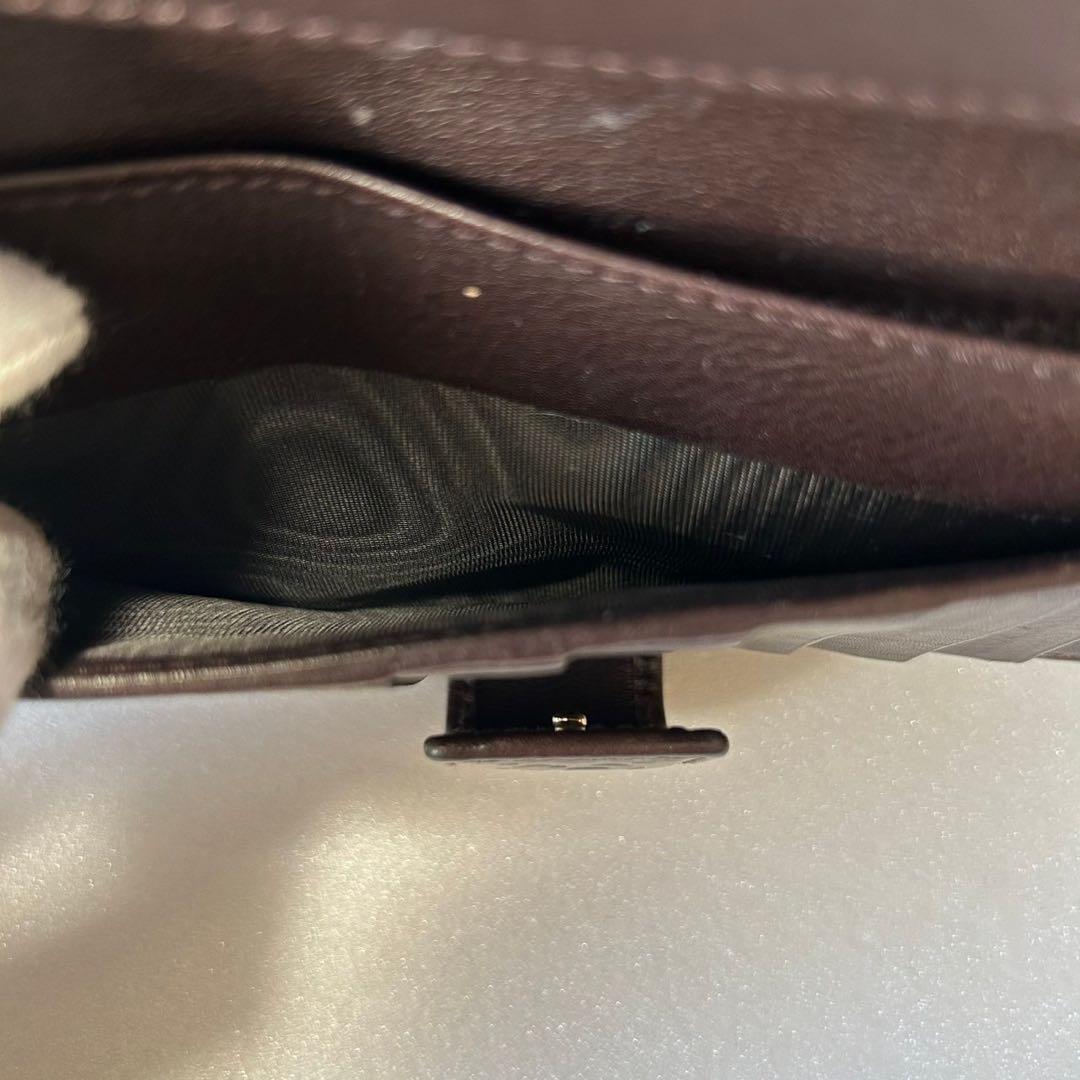 【美品】GUCCI グッチ　シマライン長財布　ブラウン　レザー