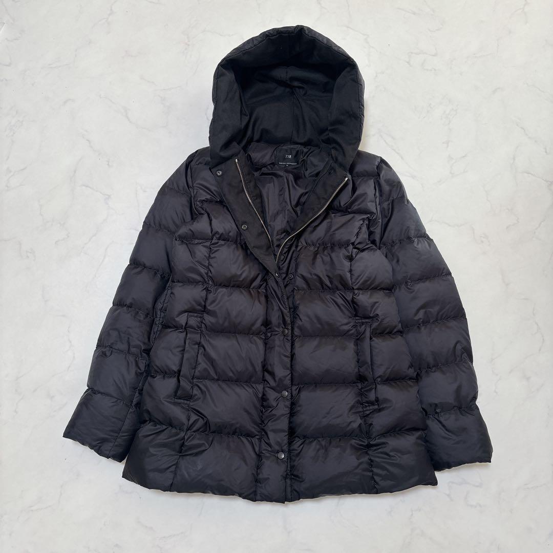 23区 軽量 洗える シレータフタ ミドル丈 ダウンコート 黒 40 23区 軽量 洗える シレータフタ ミドル丈 ダウンコート 黒 40