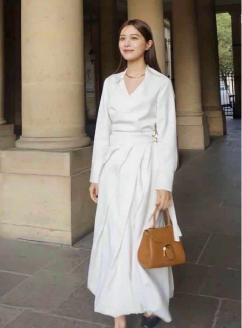 laubeblanc】Spiral balloon Dress（白）