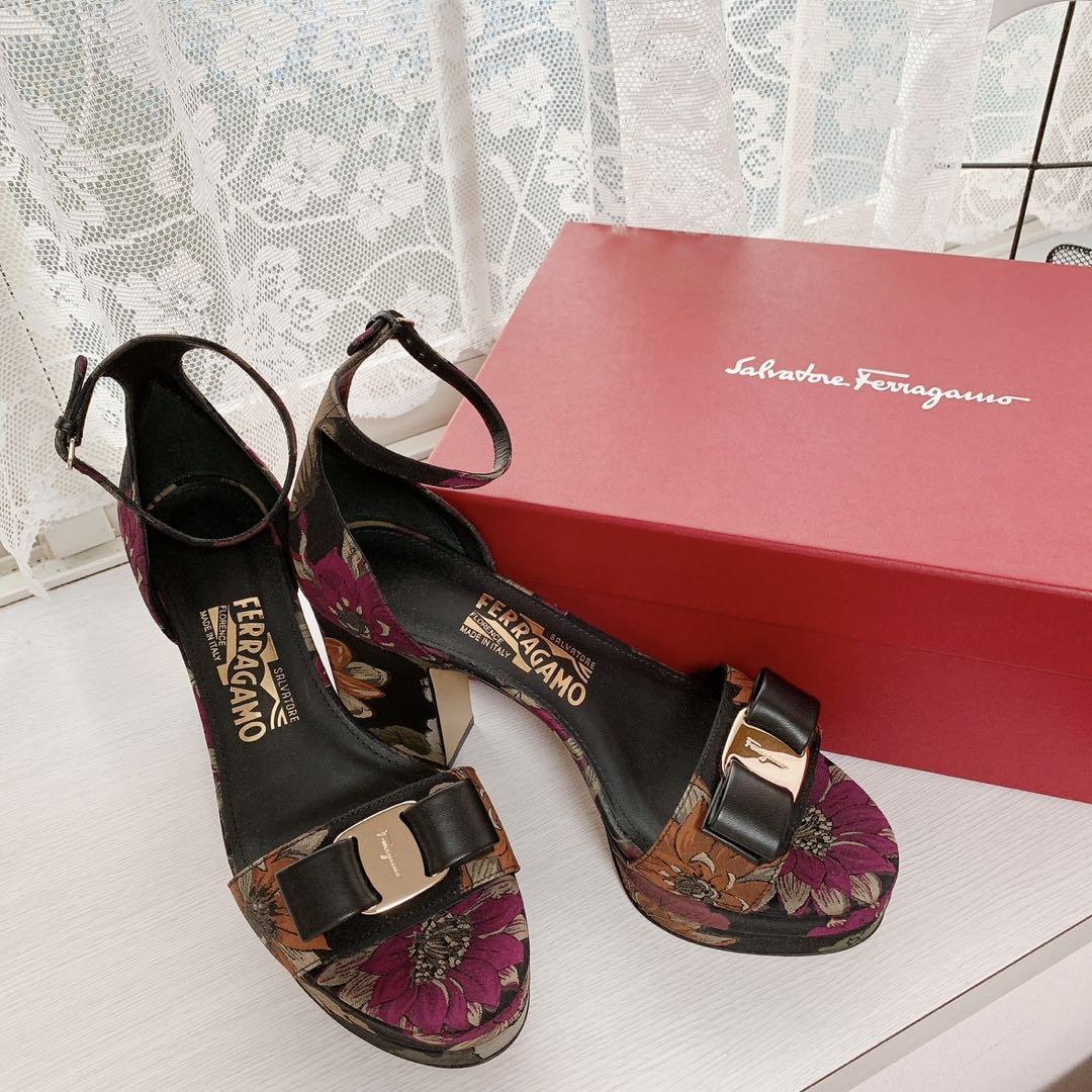 Salvatore Ferragamo サルヴァトーレフェラガモ ミュール 花柄 Ferragamo 花柄 サンダル