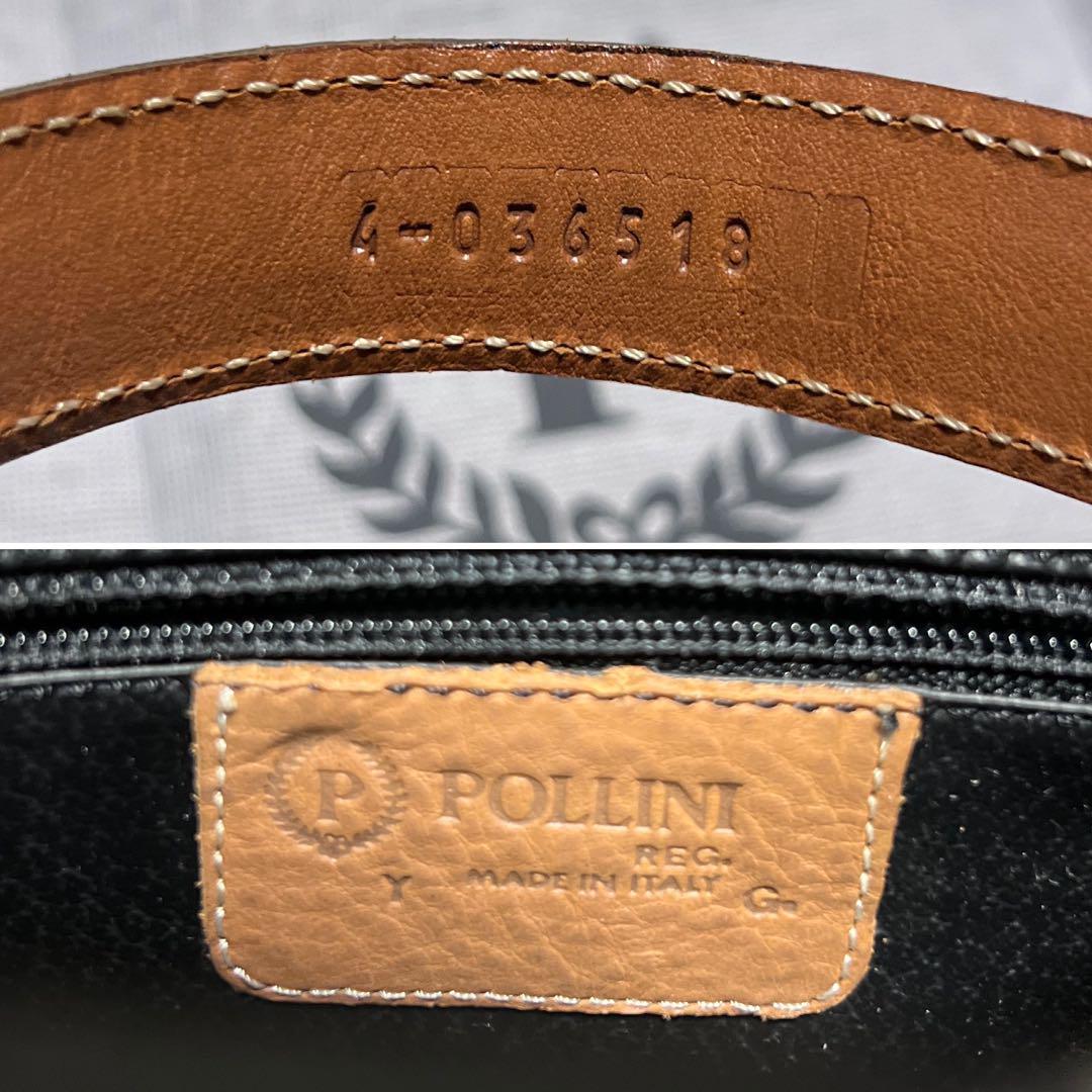 『美品』POLLINI ビンテージ イタリア製 総ロゴ柄 ハンドバッグ 2way 美品 希少 POLLINI ビンテージ 2WAY バッグ