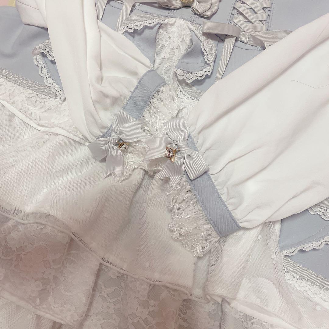 美品♡リズリサ♡ブルー系♡トップス♡ミニスカート♡セット♡