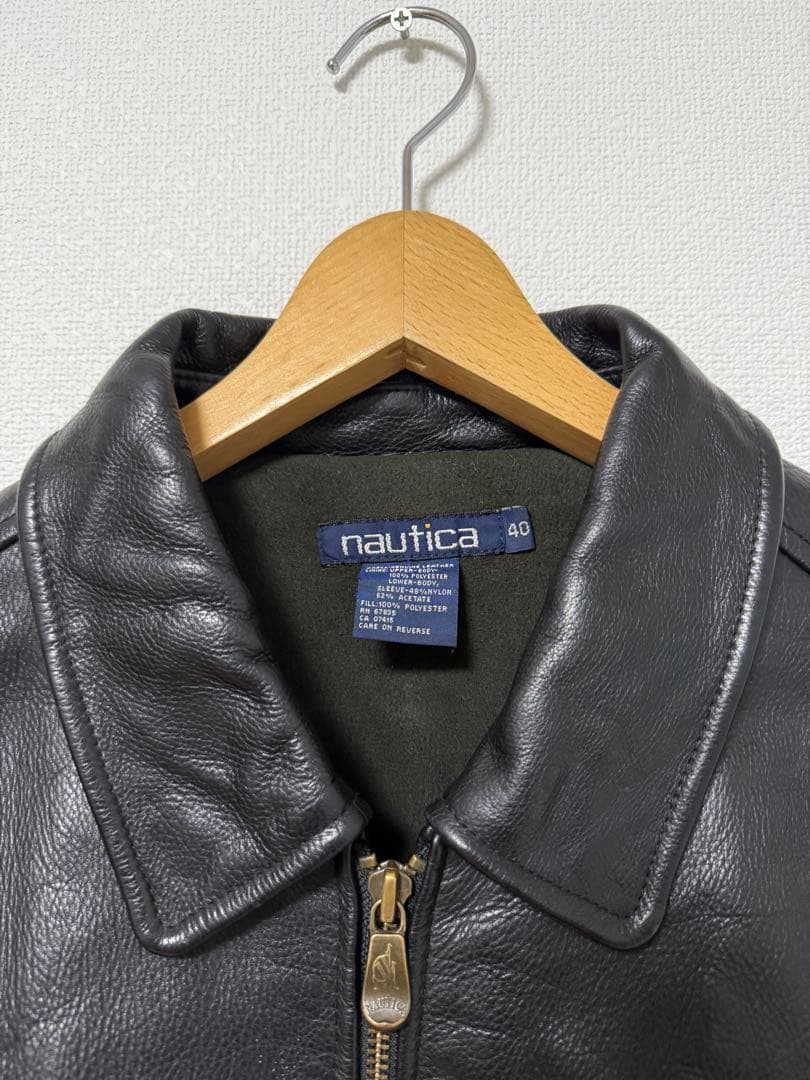 90s nautica ノーティカ レザージャケット カーコート 90s nautica ノーティカ レザージャケット カーコート