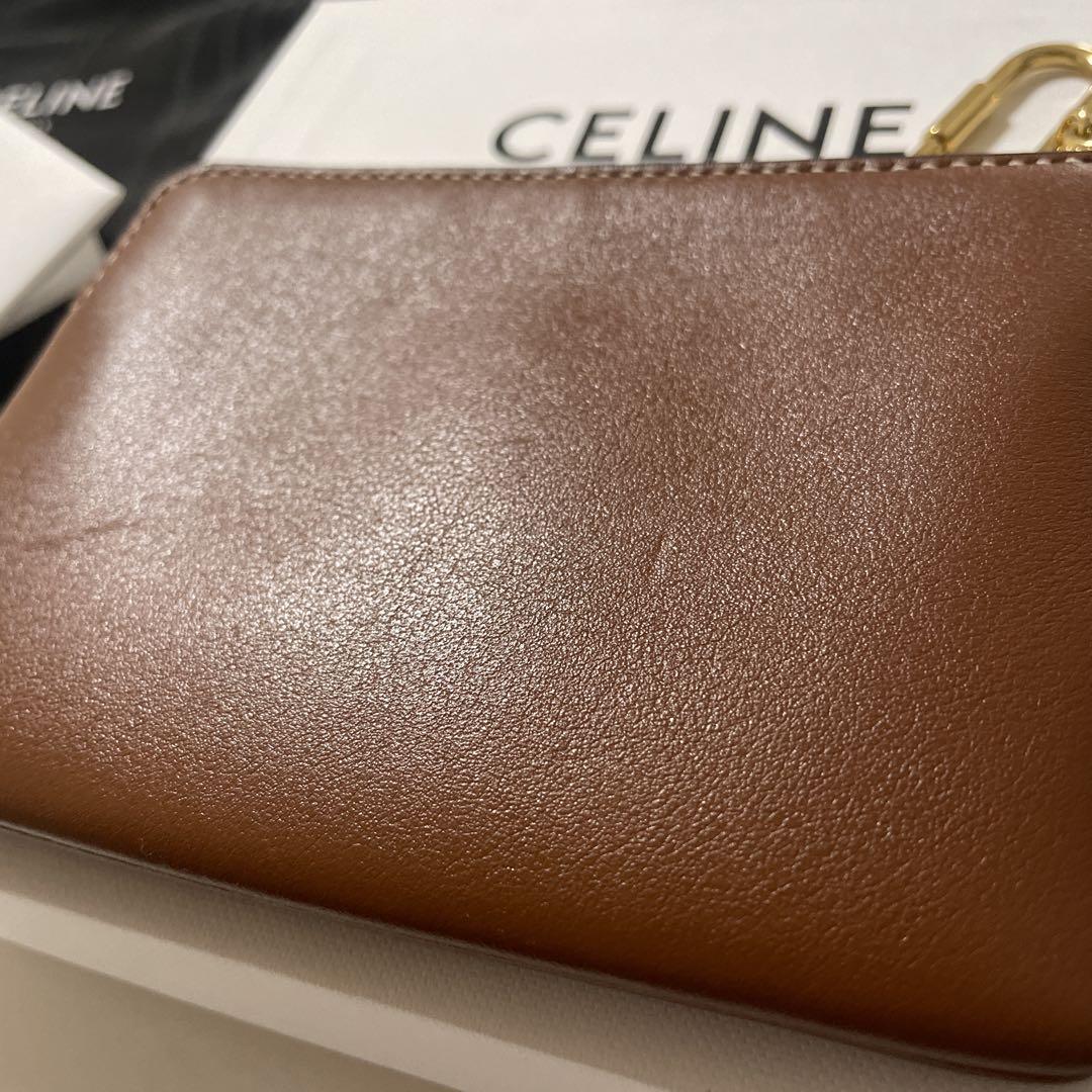 CELINE ブラウンレザーコインケース