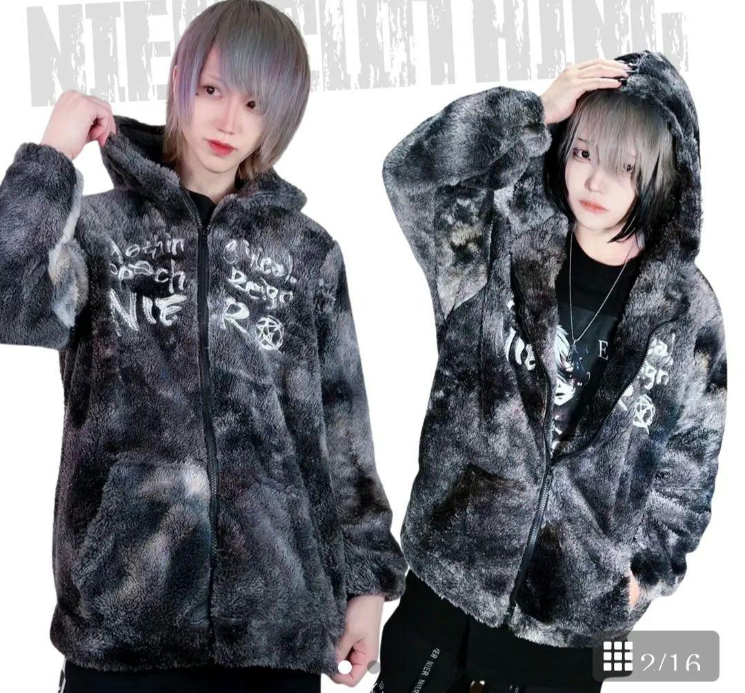 桃*蛛様 ☆NieR軽量防寒もこもこZIP OUTER【DARK GRAY】