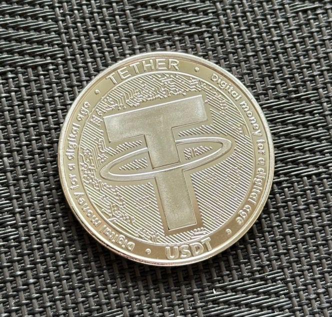 TETHER USDT テザー　仮想通貨　メダル　コイン　シルバー