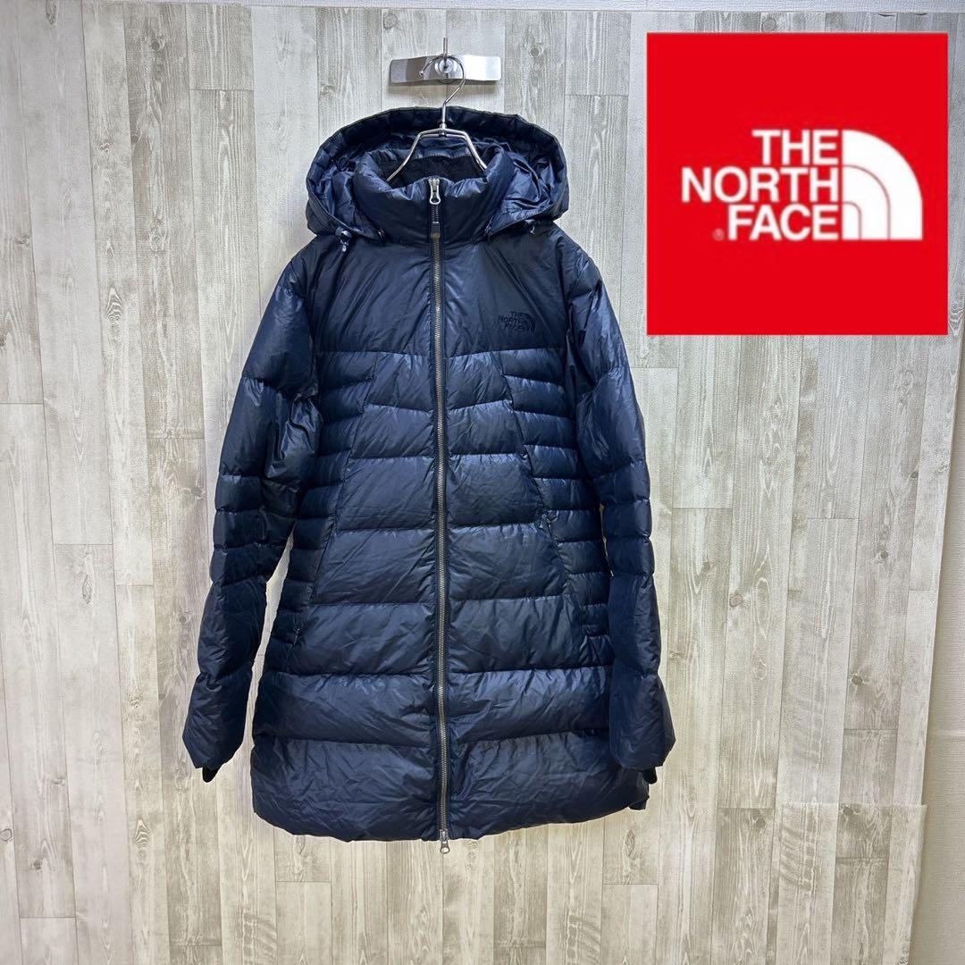 【海外限定】ノースフェイス　ロングダウン　90M　レディース　ネイビー