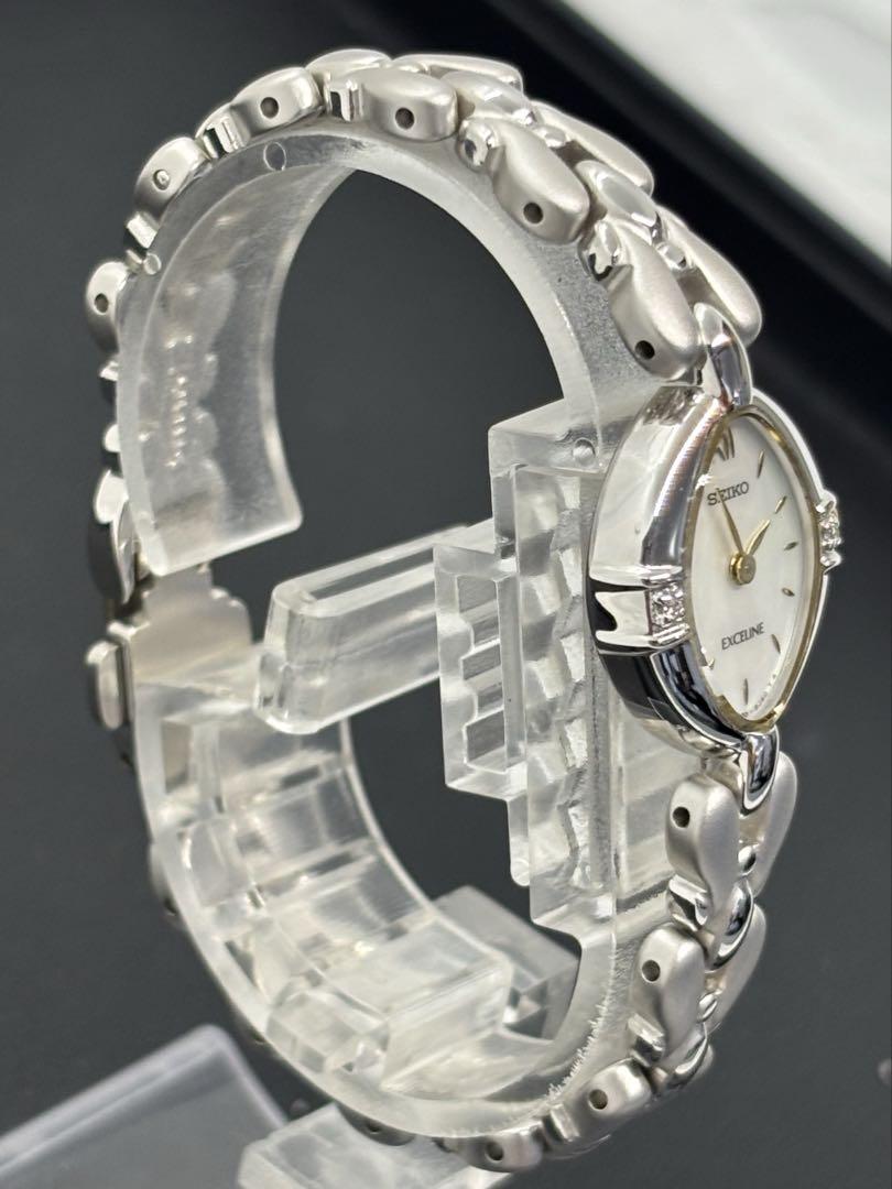 美品 セイコー エクセリーヌ 1F20-6B60 ダイヤ　電池交換済　稼働