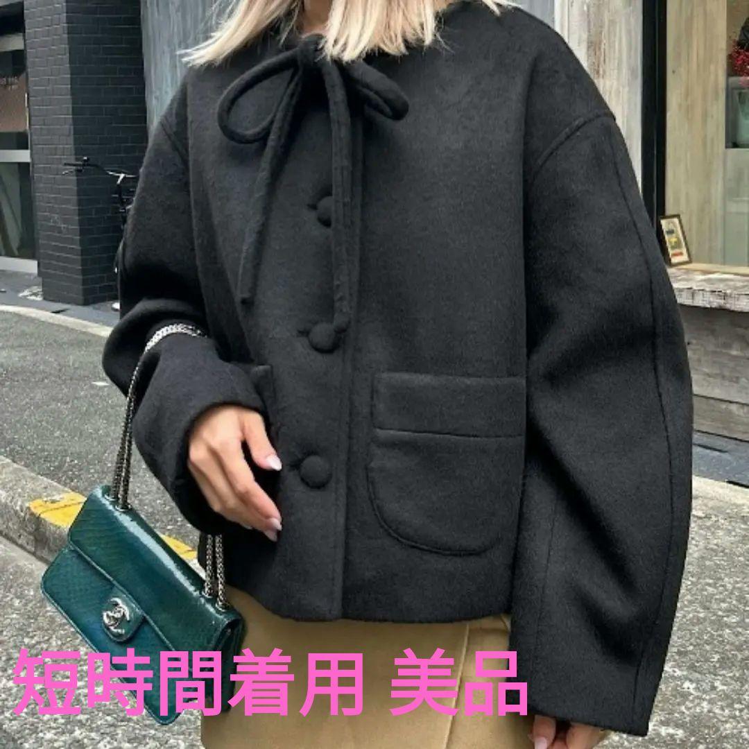 Fano Studios リボンタイ ショートウールコート ブラック 黒M Fano Studios