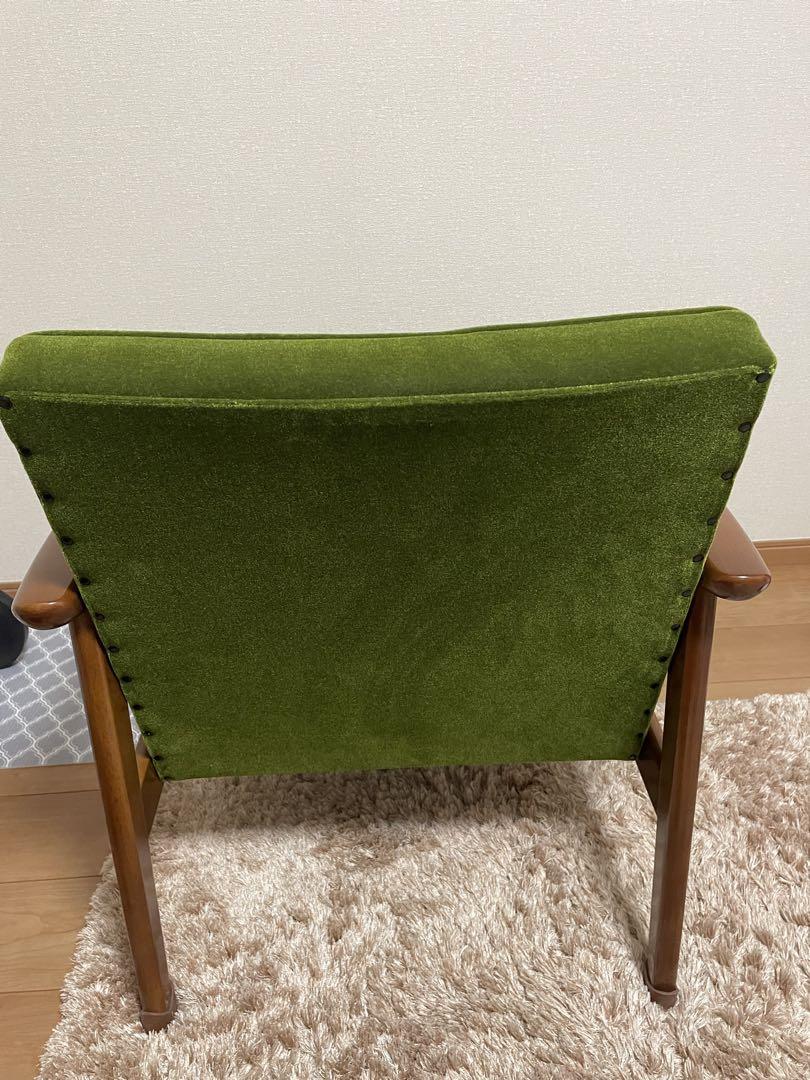 【もじもじ丸】極美品 カリモク60 Kチェア モケットグリーン