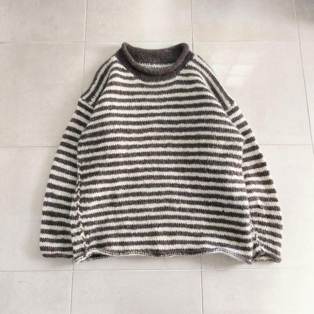 70s ヴィンテージ ボーダー ニット バスクシャツ ハンドニット 70s ヴィンテージ ボーダー ニット バスクシャツ ハンドニット