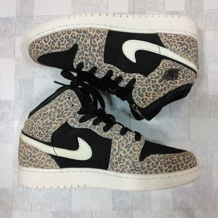 美品 ナイキ エアジョーダン 1 SE レオパード 24㎝ 美品 ナイキ エアジョーダン 1 SE レオパード 24㎝