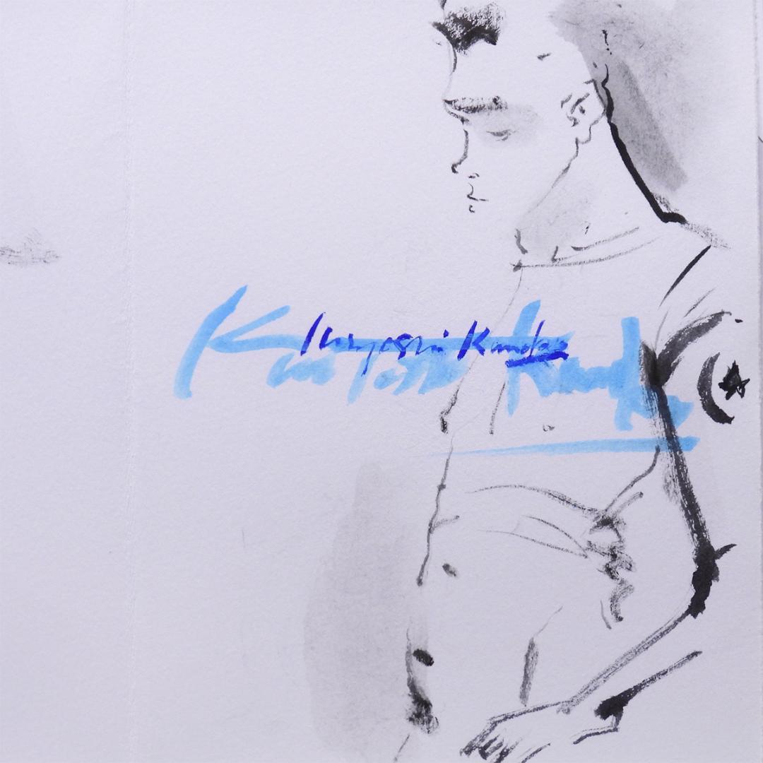 金子國義 男と女:オルペウスより 水彩3号 人物画 額新品 原画 絵画 真作保証