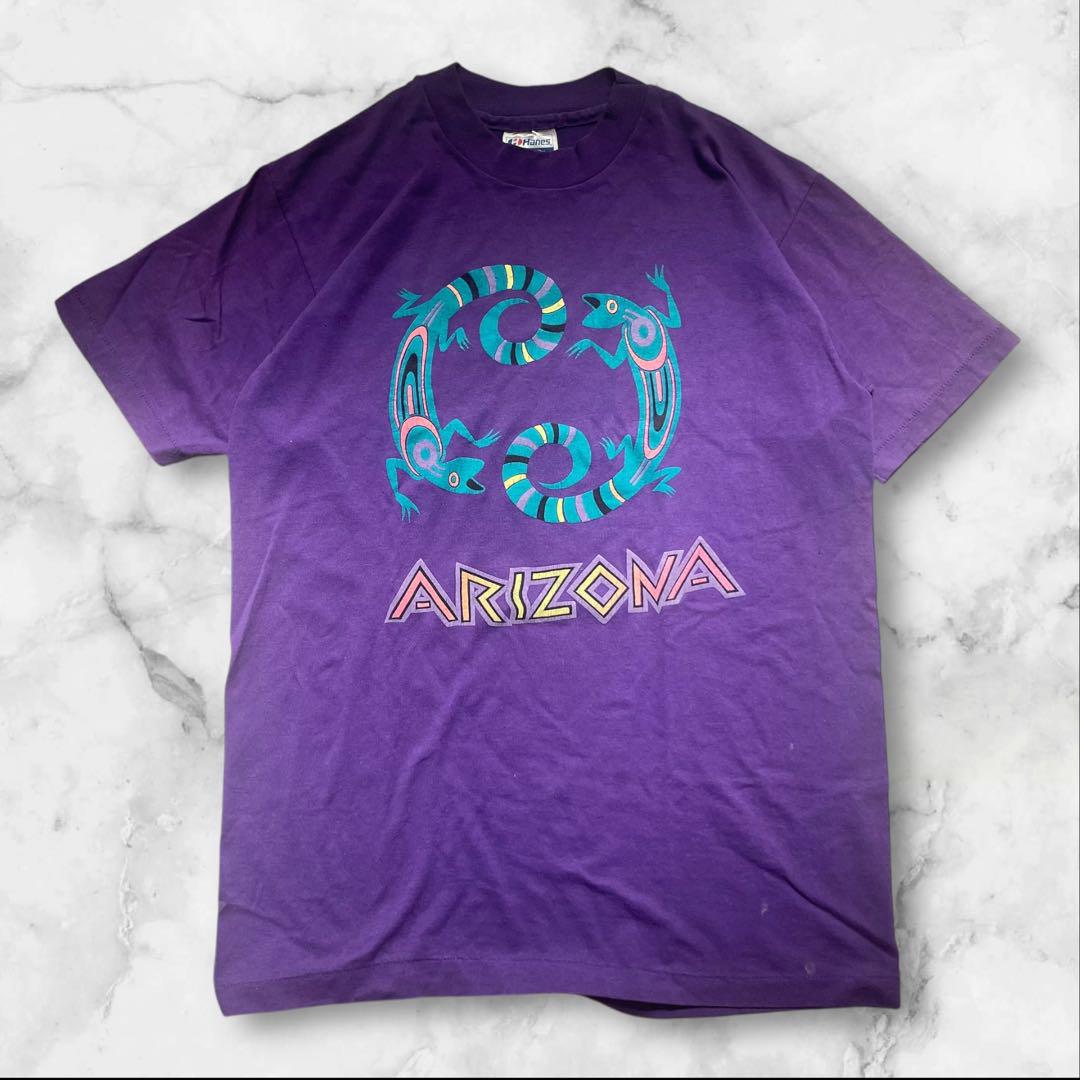 USA古着ヴィンテージ 半袖Tシャツヘインズアリゾナトカゲシングルステッチ紫 4,724円