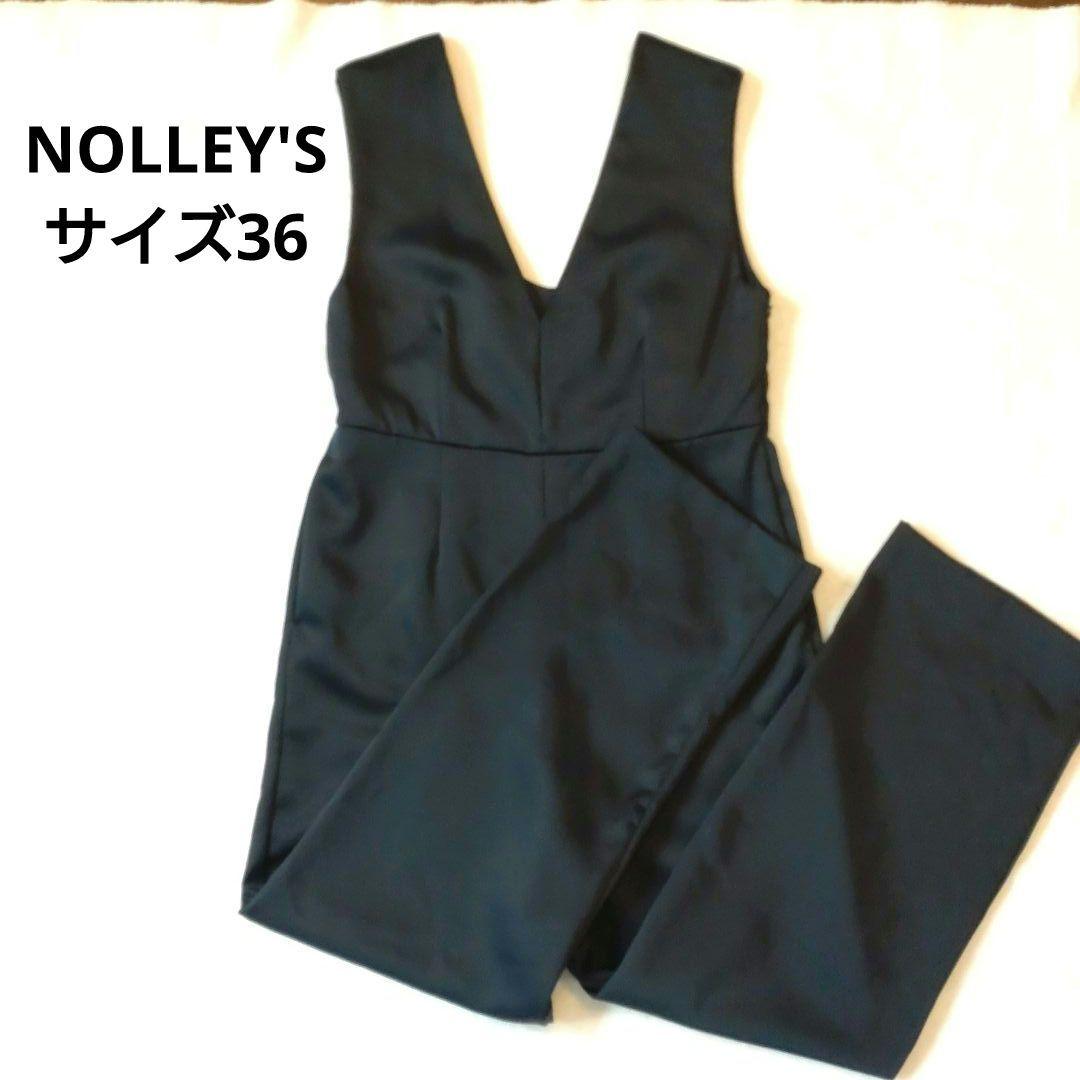 NOLLEY\'Sノーリーズ ブラック Vネック オールインワン サロペット