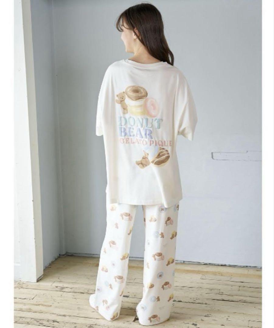 新品未使用 ジェラートピケ ドーナツベアワンポイントTシャツ クリーム