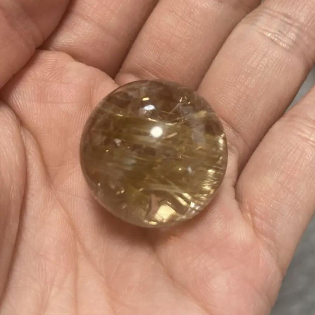 20g ゴールドタイチンルチルクォーツ丸玉スフィア