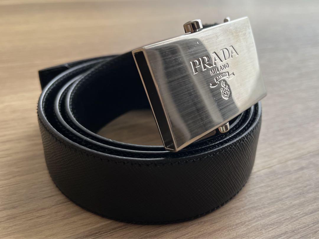 PRADA プラダ レザーベルト サフィアーノ ガチャベルト イタリア製