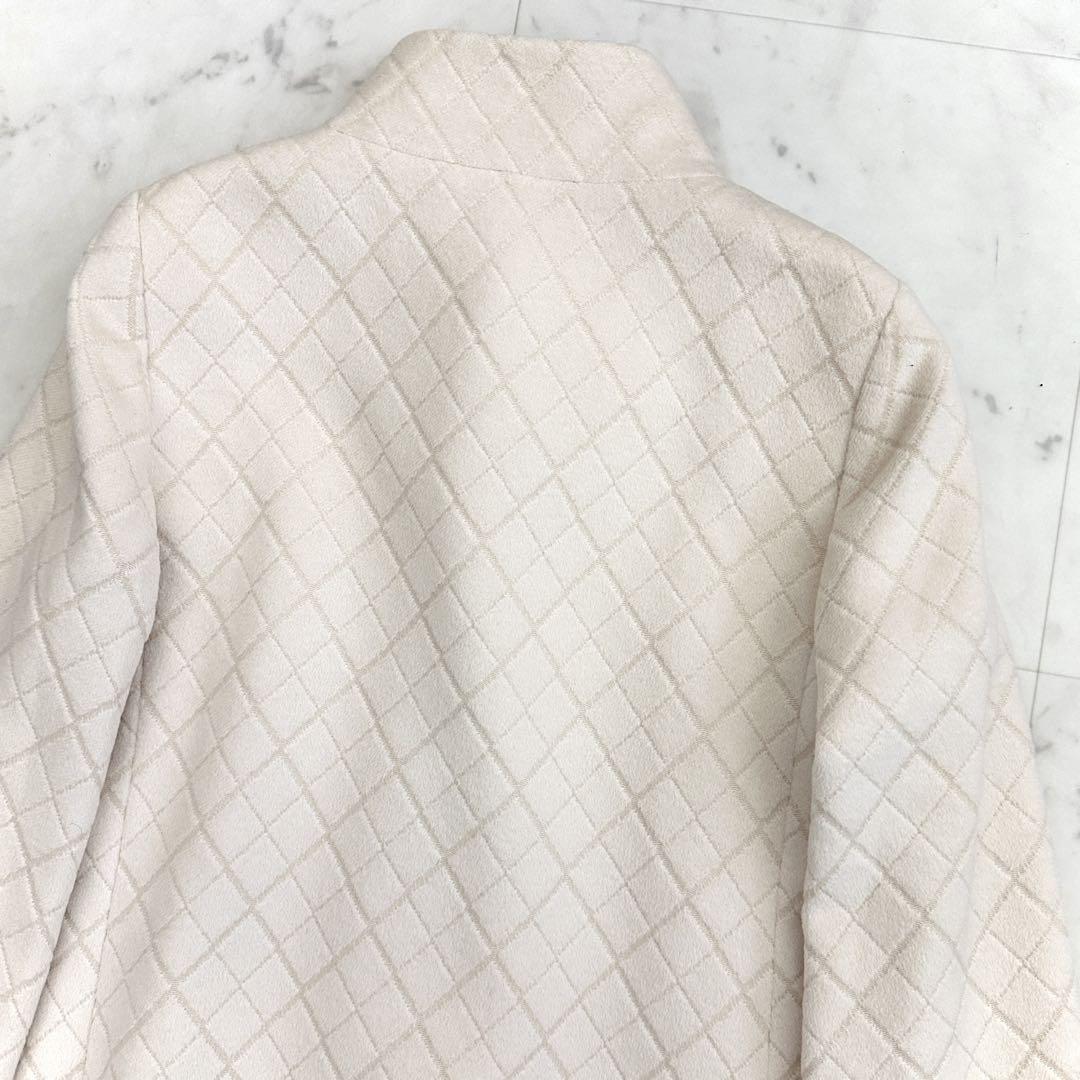 美品 ヘルノ HERNO ウールアンゴラ ハーフコート アイボリー 40