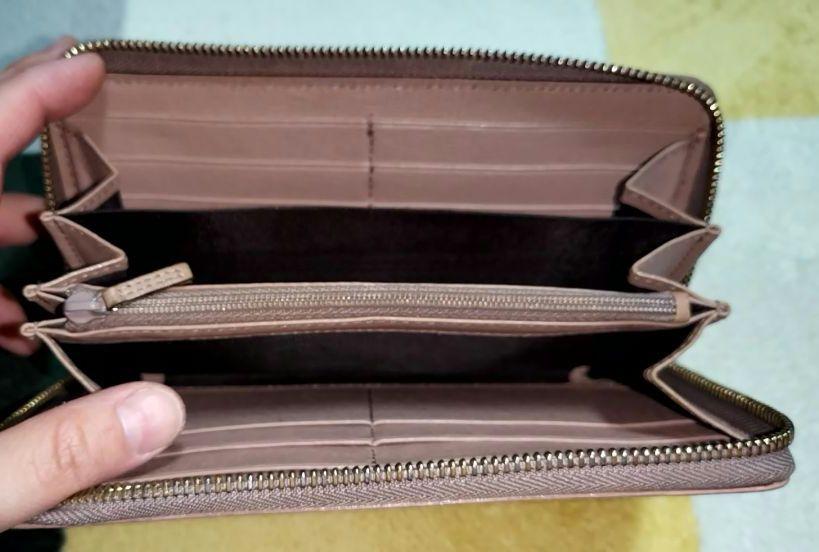 GUCCIグッチ ラウンドファスナー インターロッキング長財布 ピンクベージュ