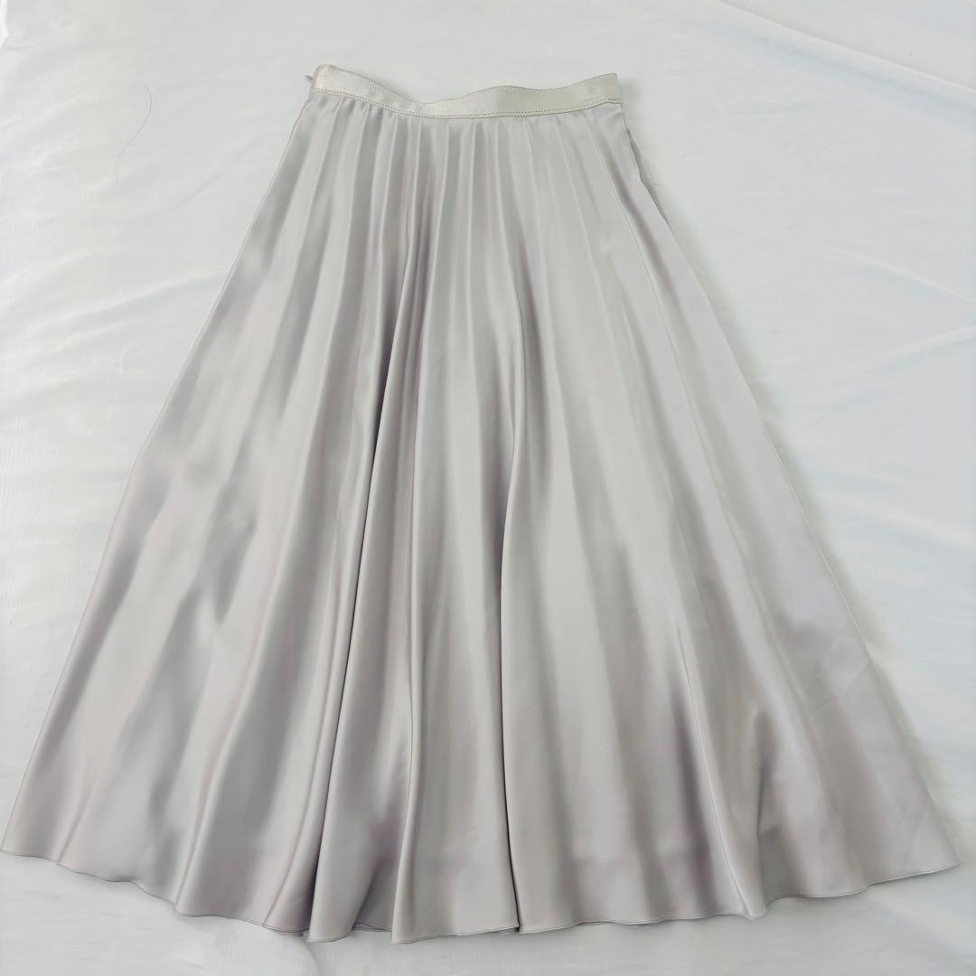 アナイ サテンフ プリーツスカート SS ANAYI