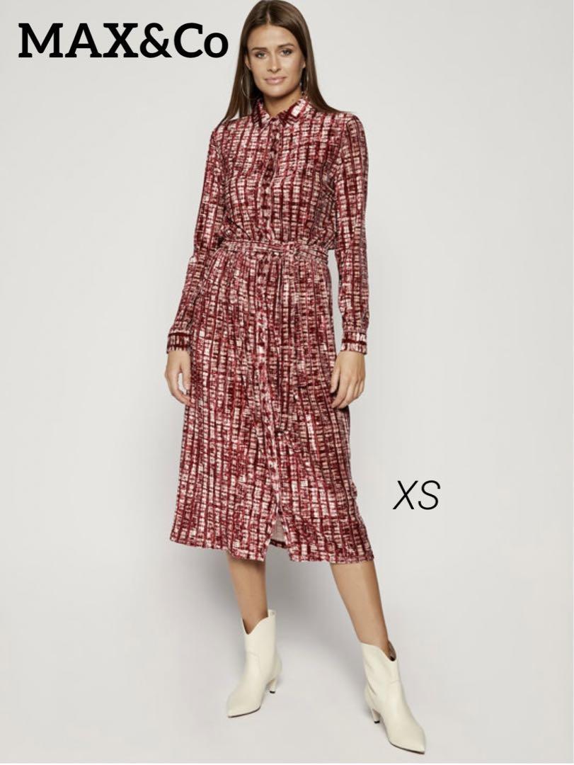 max&co Cortile シャツドレス ロングワンピース ベルトリボンつき