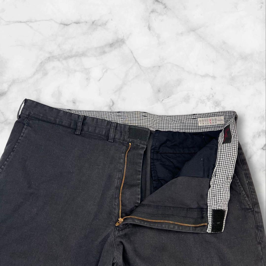 定価4万超 美品 Papas ブラックデニム調パンツ サイズXL