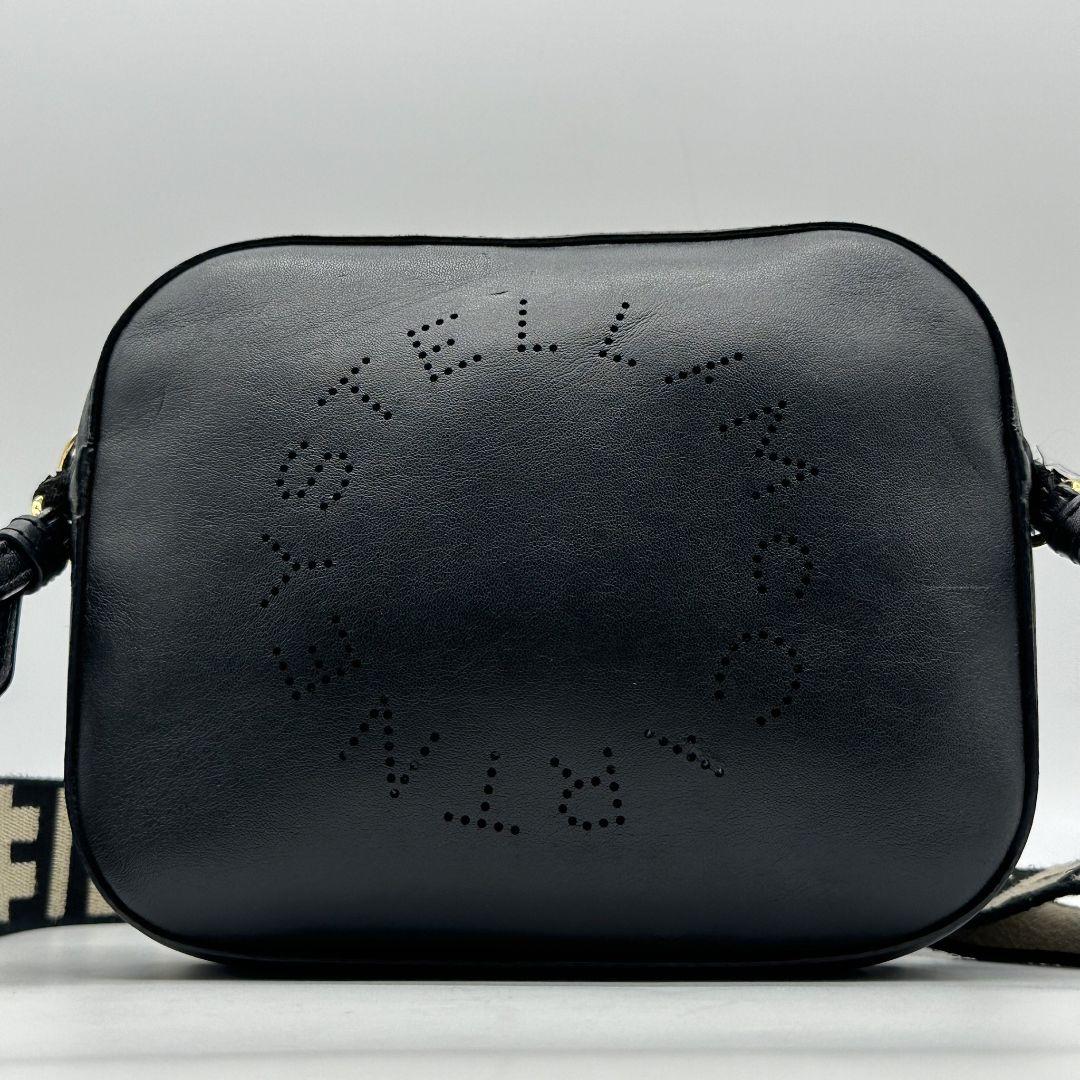 美品☆STELLA McCARTNEY ショルダーバッグ サークルロゴ ブラック