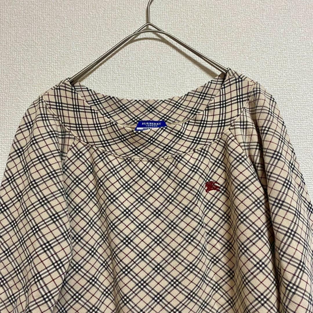 BURBERRY BLUELABEL 全面ノバチェック Tシャツ ホースロゴ M