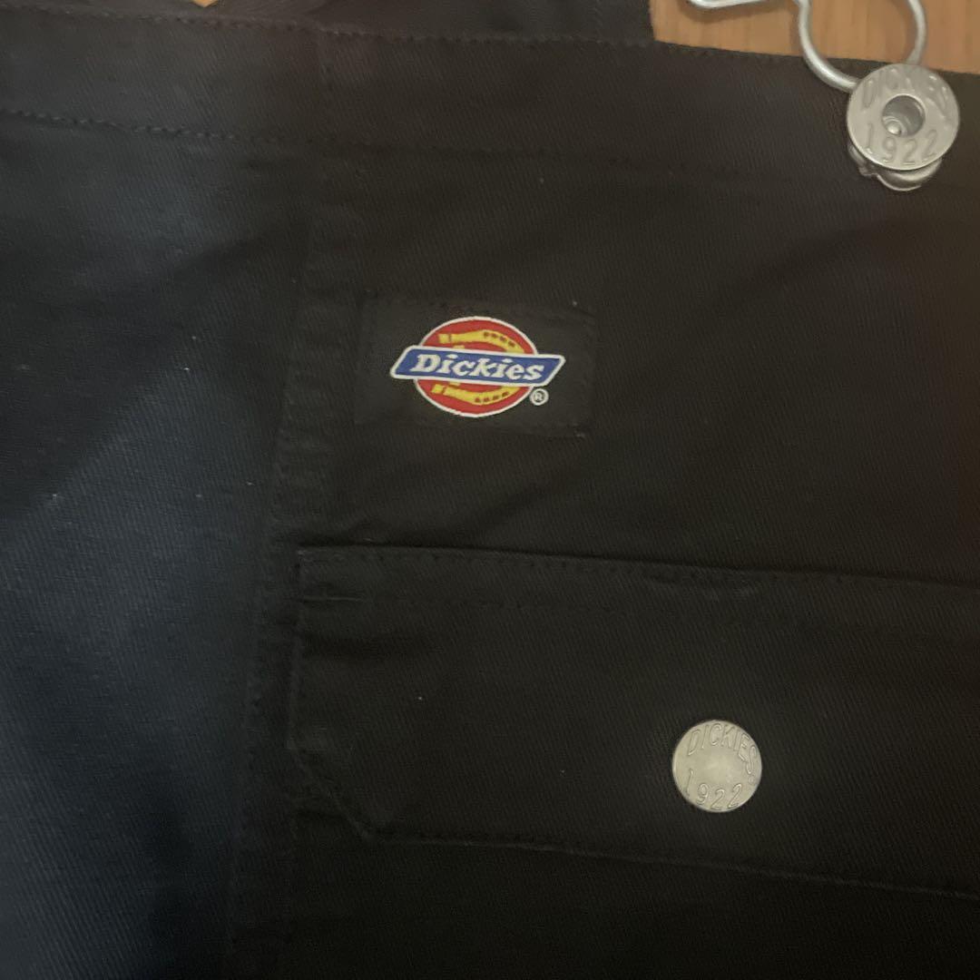 Dickies ブラックオーバーオール　Lサイズ