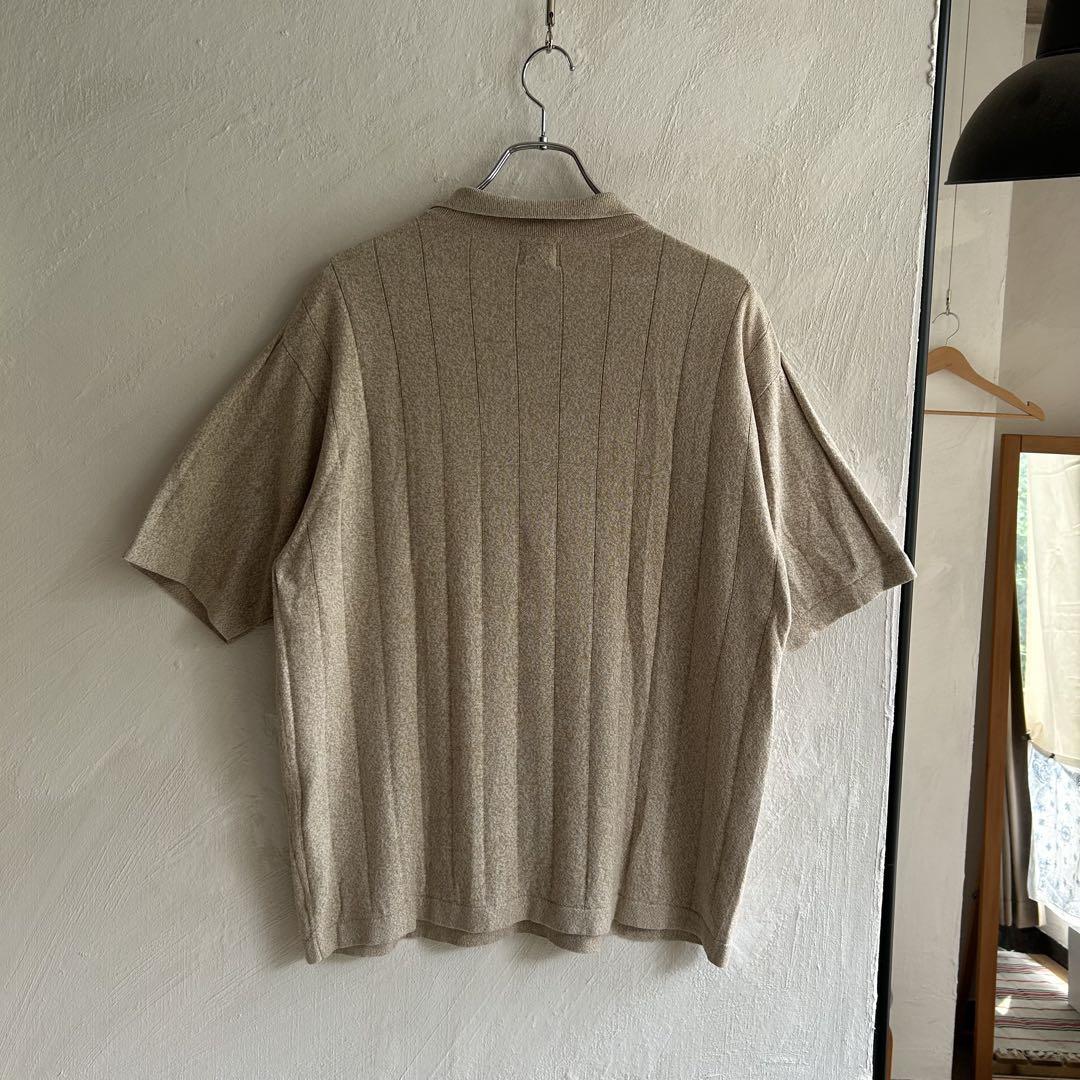 90S カナダ製 DOCKERS コットンリブ ニットポロ ドッカーズ ベージュ 90S カナダ製 DOCKERS コットンリブ ニットポロ ドッカーズ
