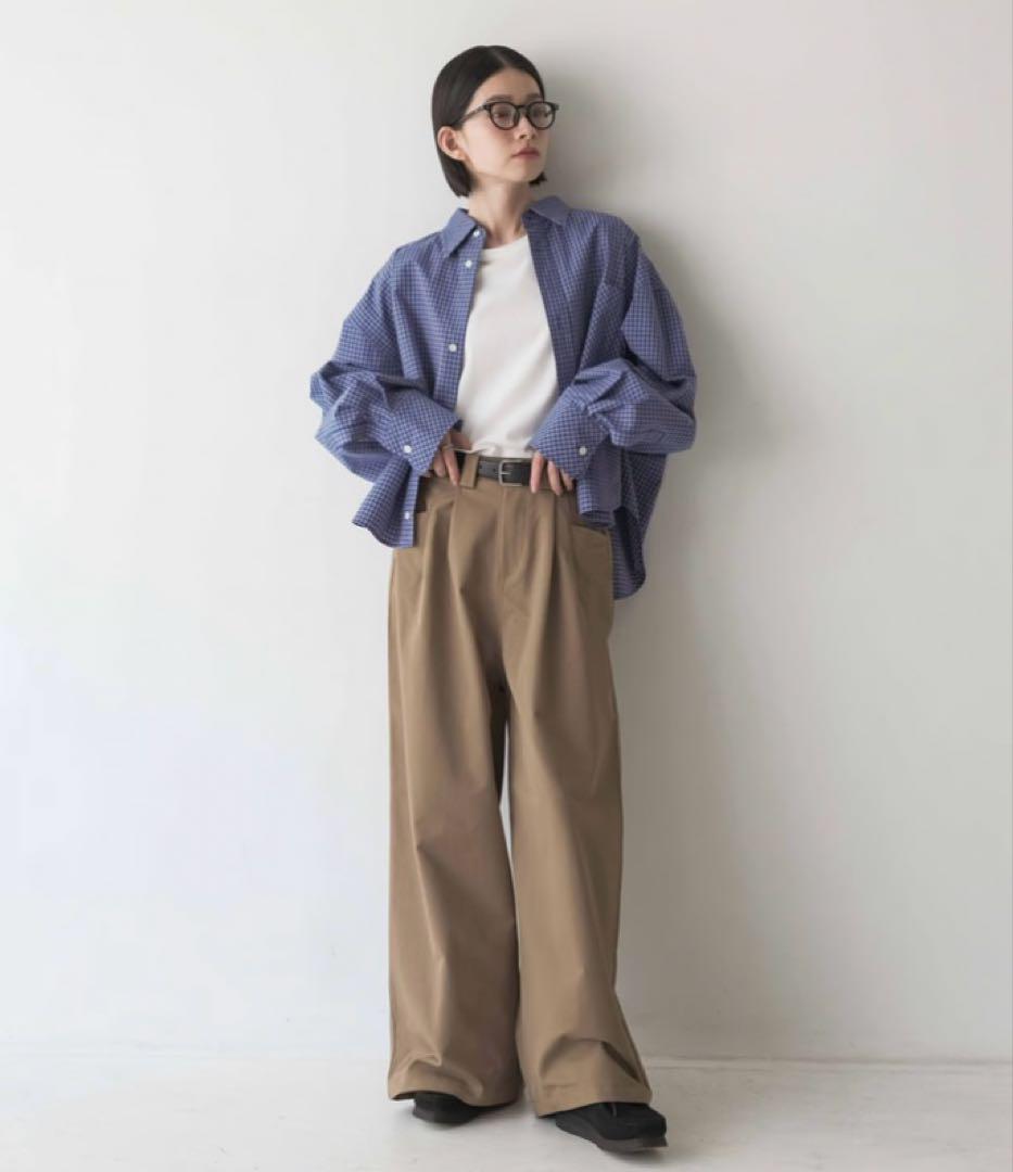 新品タグ付き fashiru bias pocket check shirt