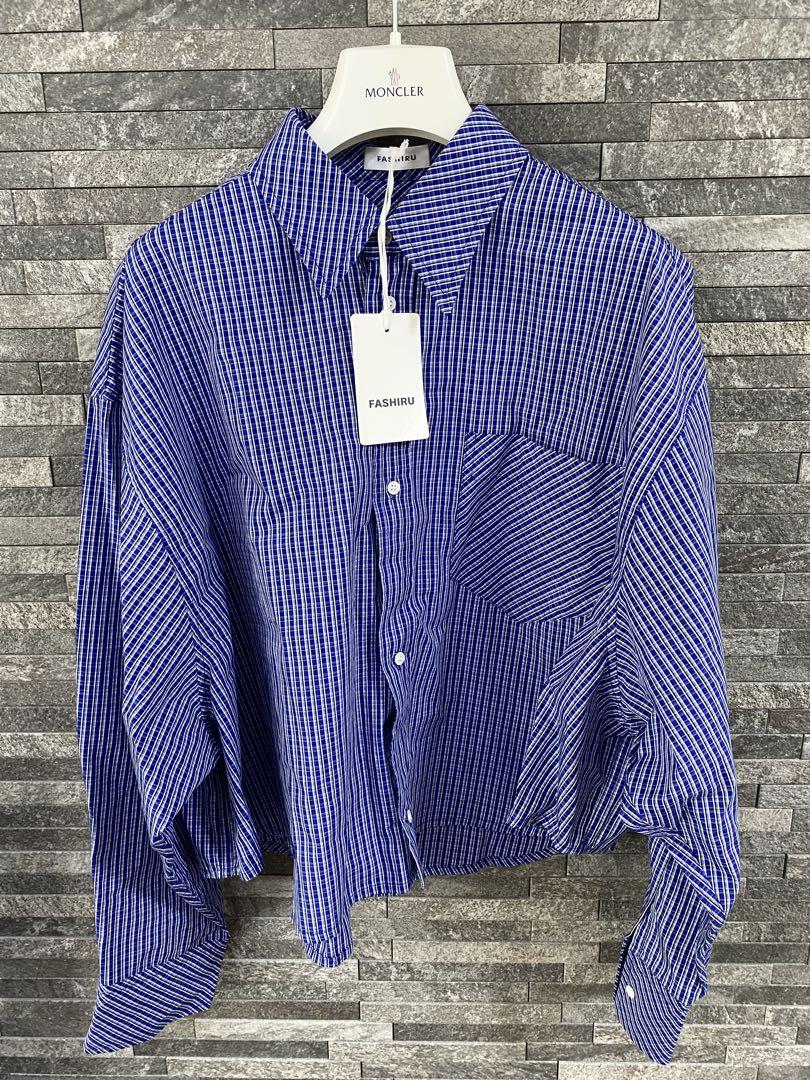 新品タグ付き fashiru bias pocket check shirt
