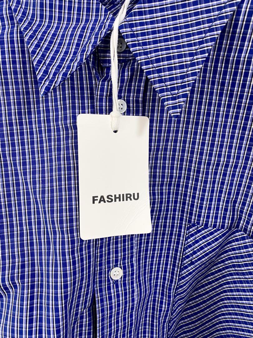 新品タグ付き fashiru bias pocket check shirt