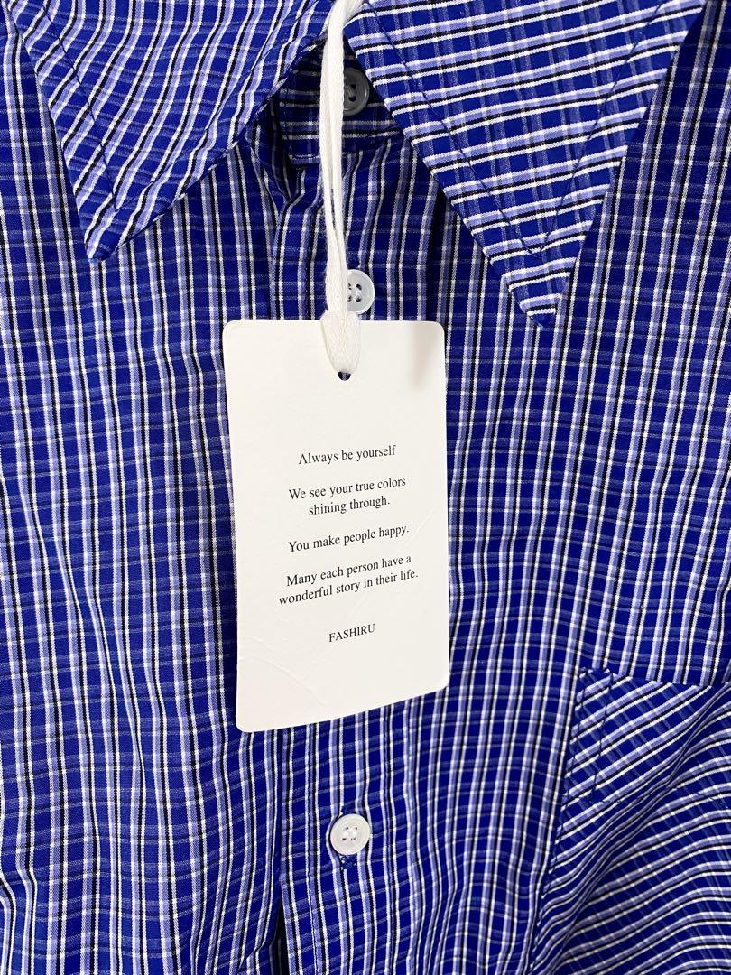 新品タグ付き fashiru bias pocket check shirt