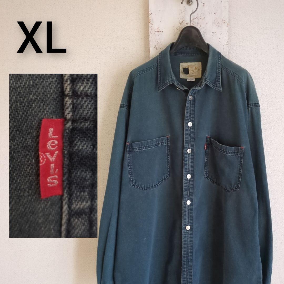 Levi's リーバイス　ブラックデニムシャツ　メタルボタン　XL