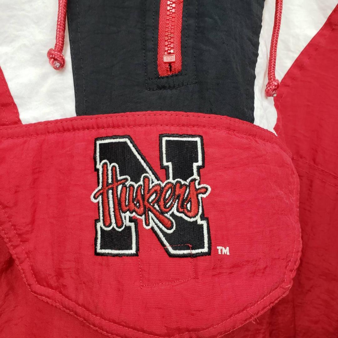 古着 90s スターター ネブラスカ コーンハスカーズ 刺繍 ナイロン