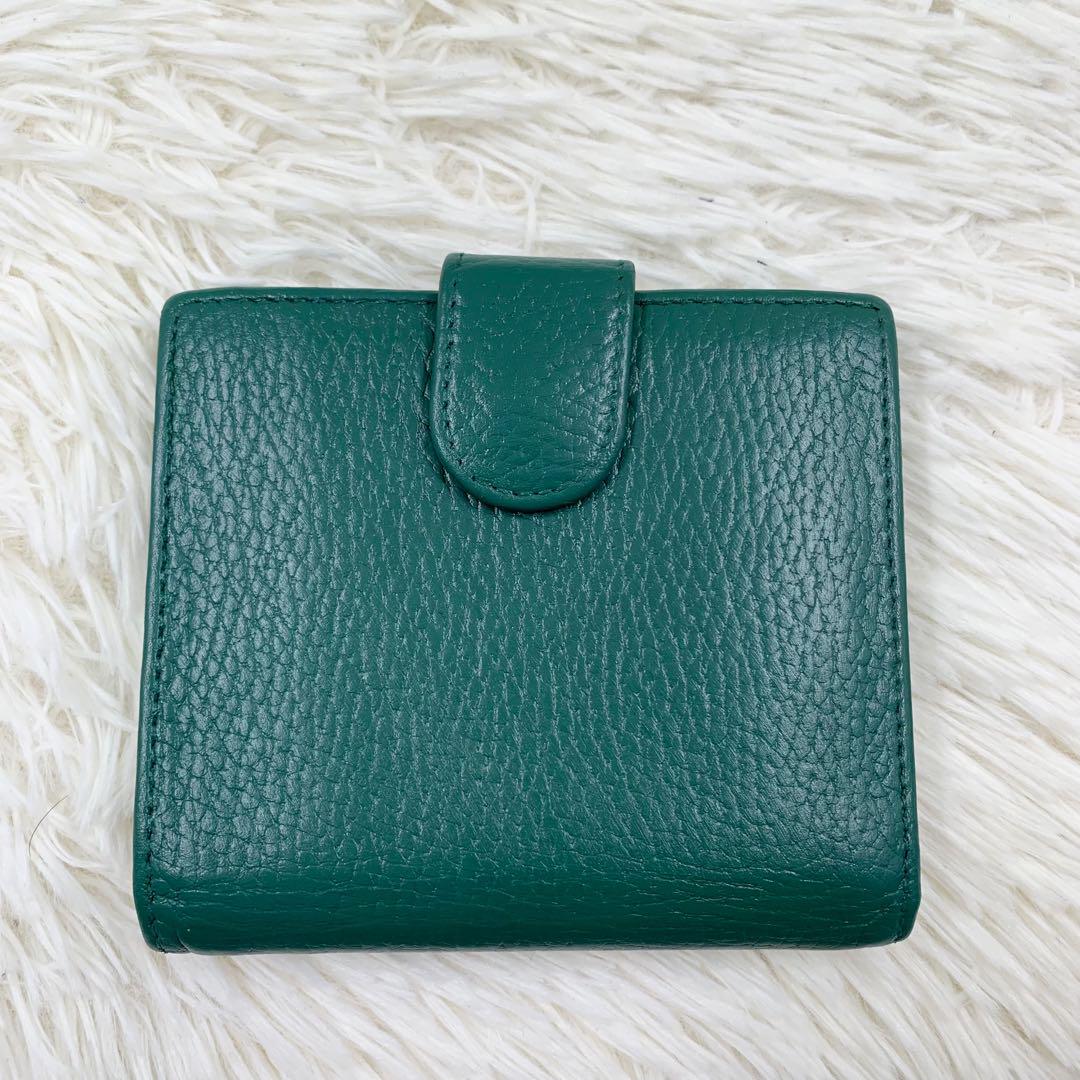 【✨美品✨】 グッチ インターロッキング 二つ折り財布 グリーン 画像2