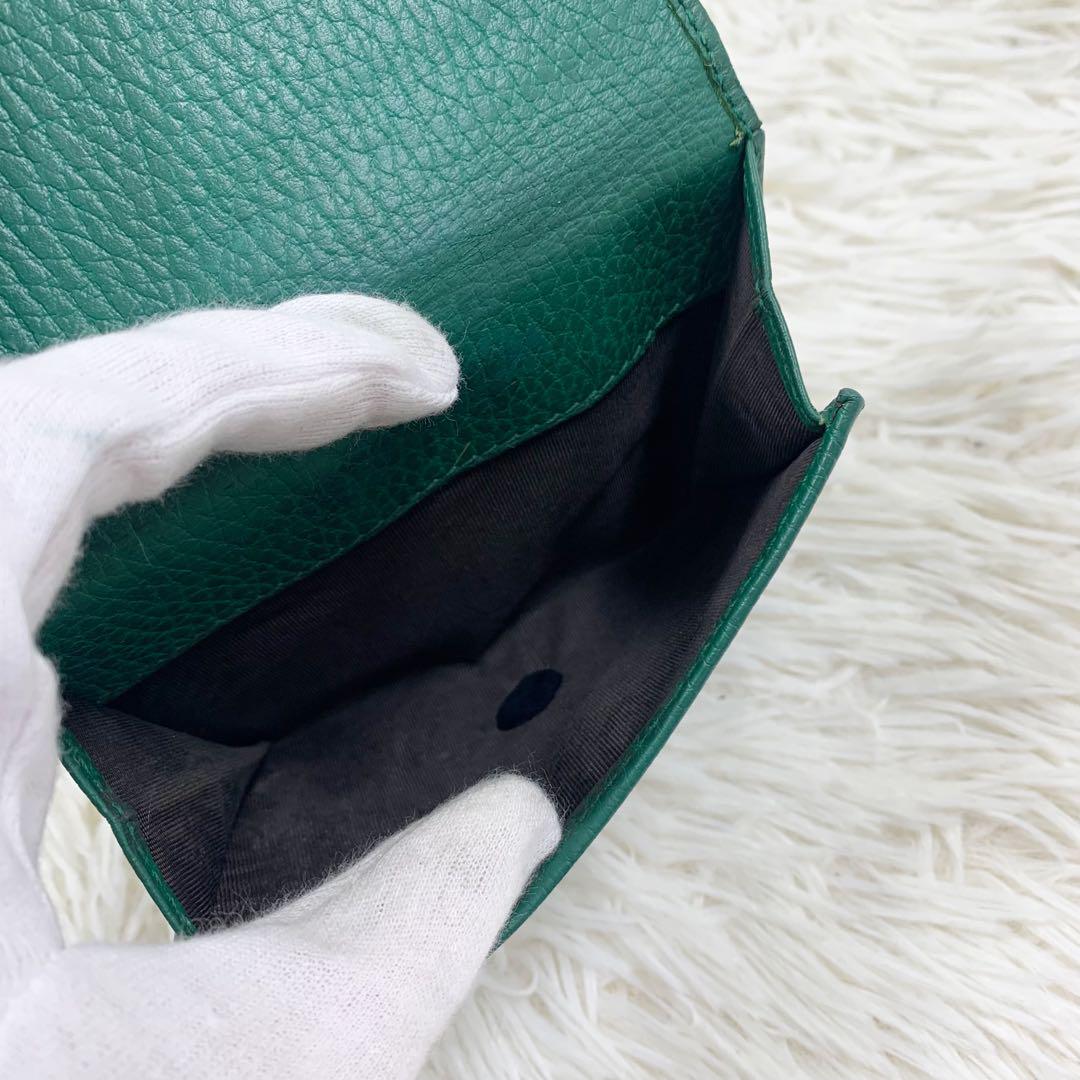 【✨美品✨】 グッチ インターロッキング 二つ折り財布 グリーン 画像7