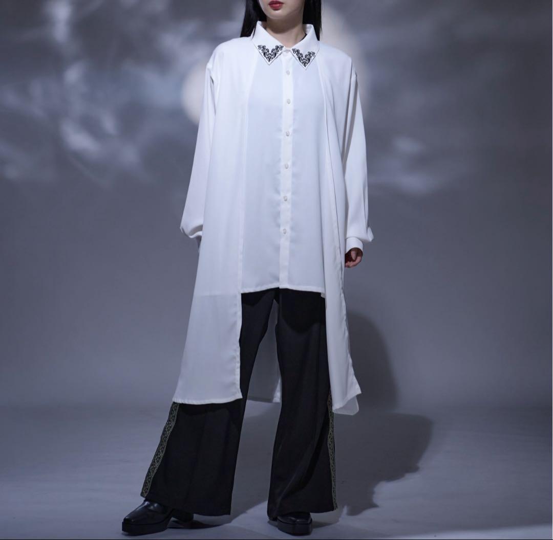 【大特価】 エルノロゼット S アソートレイヤード ホワイトロングシャツ