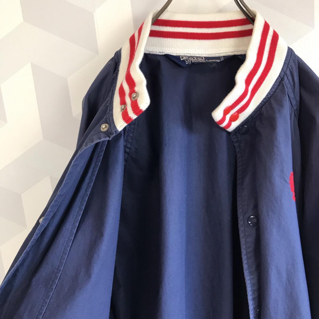 SALE豊富な ポロラルフローレン 刺繍ロゴスタジャン ネイビーpolo. INocw-m19132205633 希少 サイズL薄手 低価定番人気