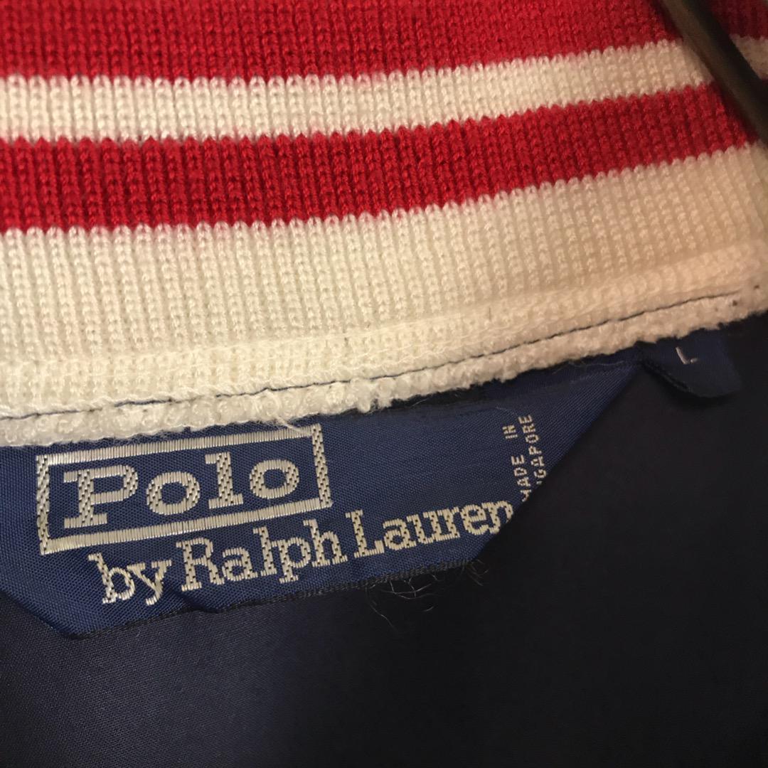 SALE豊富な ポロラルフローレン 刺繍ロゴスタジャン ネイビーpolo. INocw-m19132205633 希少 サイズL薄手 低価定番人気