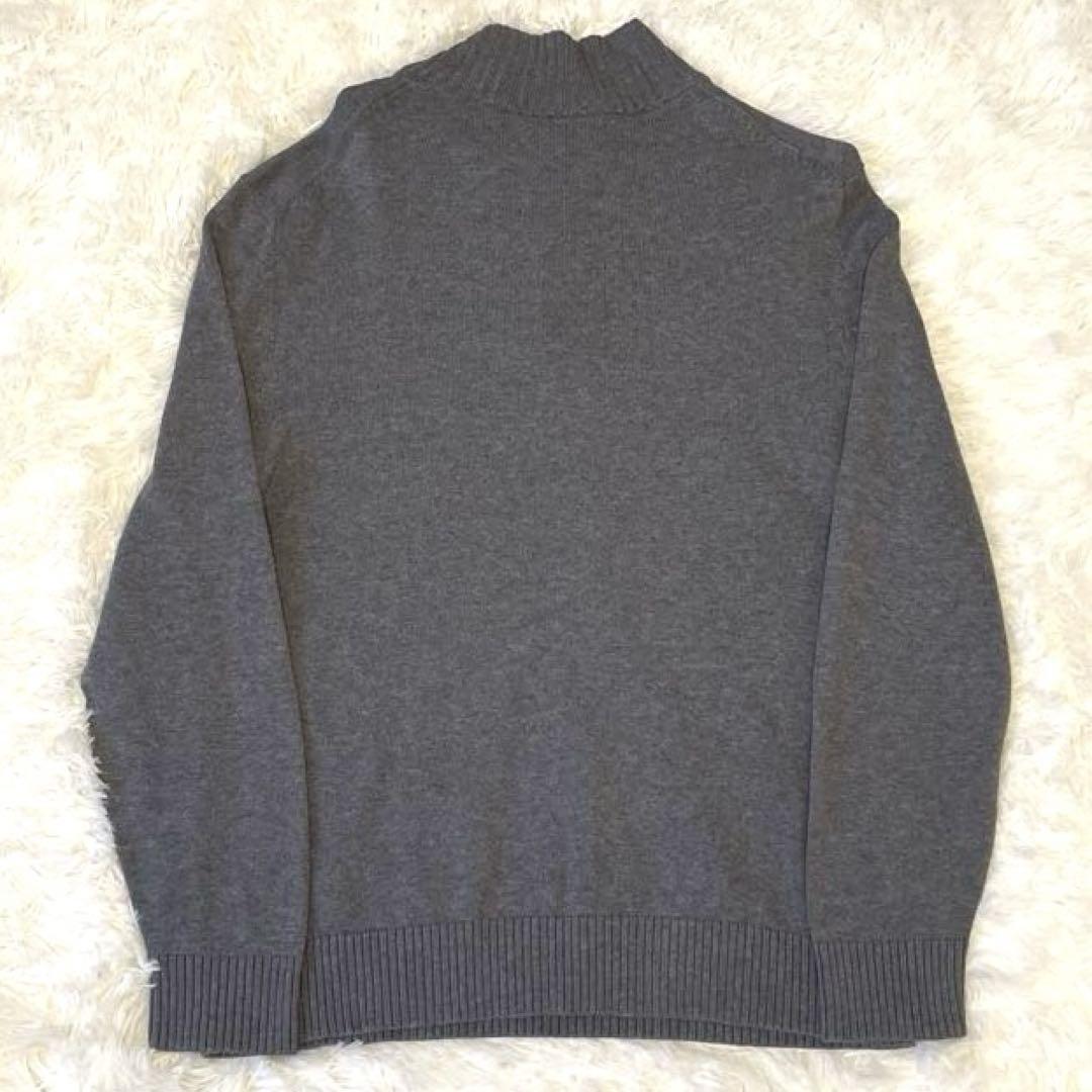 00s OLD GAP コットンニットセーター　ハーフジップ　ボーダースウェット